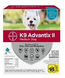 K9 Advantix 2 K9 Advantix II Medium Dog Flea & Tick Control, 4 Doses - 9203724