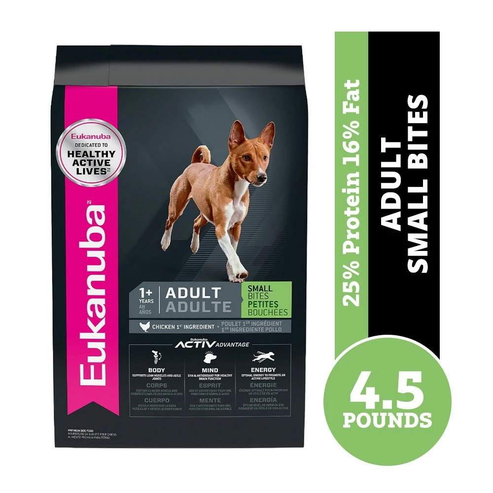 Eukanuba Small Bites Adult Dry Dog Food with Chicken, 4.5 lb. Bag 3 Eukanuba Small Bites Adult Dry Dog Food with Chicken, 4.5 lb. Bag