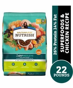 Rachael Ray Nutrish Super Medleys Wellness Blend Superfoods & Chicken Recipe Premium Dry Dog Food, 22 lb. Bag