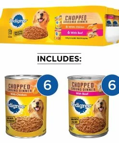 Pedigree® Chopped Ground Dinner Beef & Chicken Variety Pack Canned Dog Food, 13.2 oz. (12 Pack) - Wet Dog Food -Pets & Wildlife Sales Store 823e3a006ba364c83fc2ddf789000ab89b39c11c 70200089 2