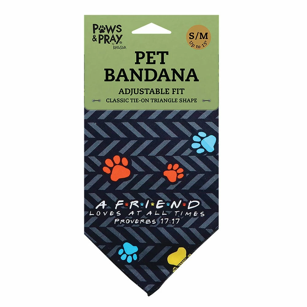 Paws & Pray Friend Pet Bandana, Sm/Md - PETS137 - Dog Clothing & Accessories 3 Paws & Pray Friend Pet Bandana, Sm/Md - PETS137 - Dog Clothing & Accessories