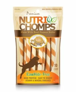 Nutri Chomps NutriChomps 6-inch Peanut Butter Wrapped Mini Twist, 10 Count Dog Chews - Dog Treats