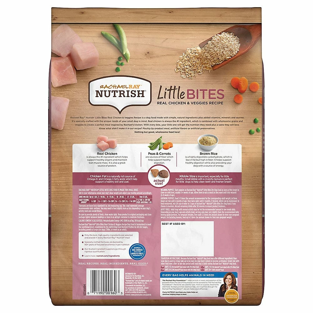 Rachael Ray Nutrish Rachael Ray™ Nutrish® Little Bites Real Chicken & Veggies Recipe Premium Dry Dog Food, 6 lb. Bag 4 Rachael Ray Nutrish Rachael Ray™ Nutrish® Little Bites Real Chicken & Veggies Recipe Premium Dry Dog Food, 6 lb. Bag - Image 2
