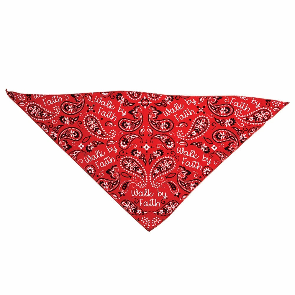 Paws & Pray Walk By Faith Pet Bandana, Sm/Md - PETS143 - Dog Clothing & Accessories 4 Paws & Pray Walk By Faith Pet Bandana, Sm/Md - PETS143 - Dog Clothing & Accessories - Image 2