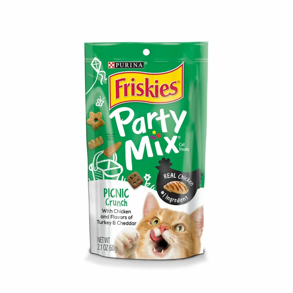 Purina Friskies Party Mix Picnic Crunch Adult Cat Treats - 2.1 oz. Pouch - Cat Litter 3 Purina Friskies Party Mix Picnic Crunch Adult Cat Treats - 2.1 oz. Pouch - Cat Litter