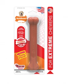 Nylabone Power Chew Flavored Durable Chew Toy for Dogs, Bacon, Large/Giant, 1 Count Bone - NB104P - Dog Toys