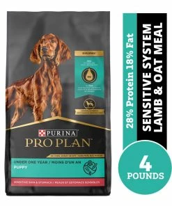 Purina Pro Plan Sensitive Skin & Stomach Lamb & Oat Meal Formula Dry Puppy Food, 4 lb. Bag - Dry Dog Food