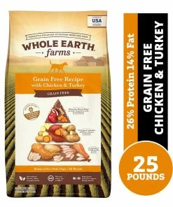 Whole Earth Farms Grain Free Recipe with Chicken & Turkey Dry Dog Food, 25 lb. Bag