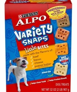 Purina Alpo Variety Snaps Little Bites With Beef, Bacon, Cheese & Peanut Butter Flavors Dog Treats, 32 oz.