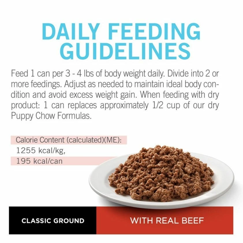 Purina Puppy Chow High Protein Pate Wet Puppy Food with Real Beef, 5.5 oz. Can - Wet Dog Food 7 Purina Puppy Chow High Protein Pate Wet Puppy Food with Real Beef, 5.5 oz. Can - Wet Dog Food - Image 5