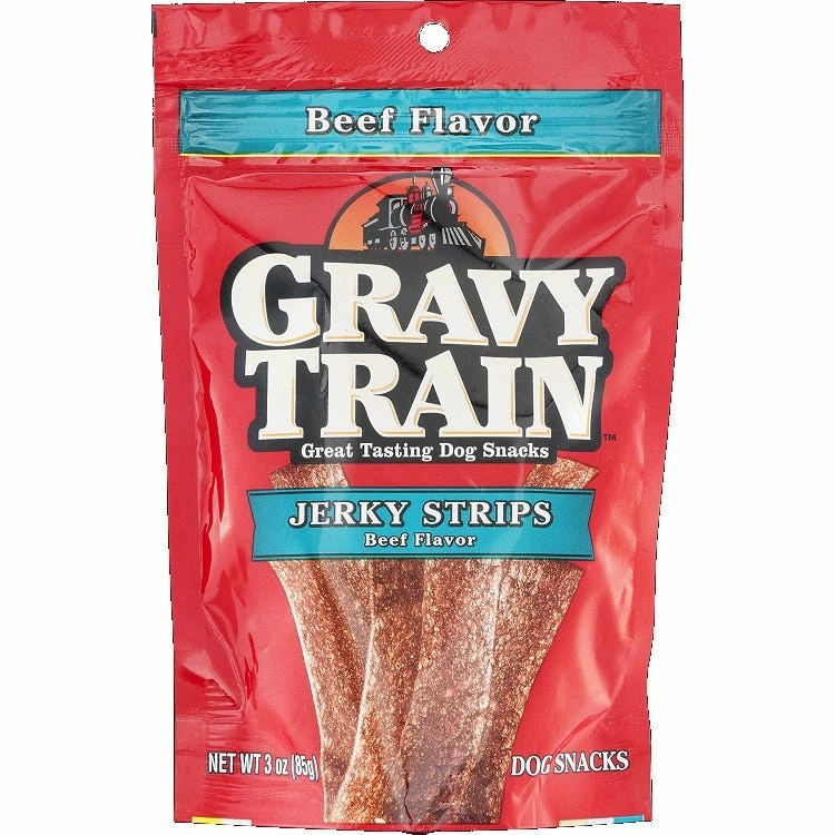 Gravy Train Jerky Strips, Beef Flavor, 3 oz. Pouch - Dog Treats 3 Gravy Train Jerky Strips, Beef Flavor, 3 oz. Pouch - Dog Treats