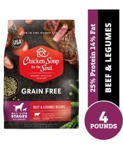 Chicken Soup for the Soul Grain Free - Beef & Legumes Recipe Dry Dog Food, 4 lb. Bag