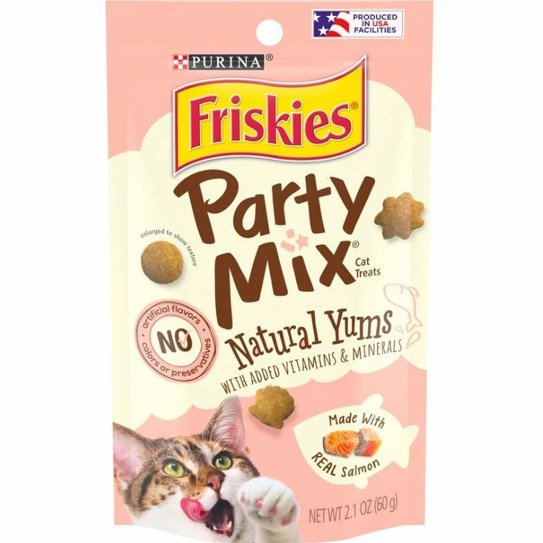 Purina Friskies Party Mix Naturals with Real Salmon Cat Treats, 2.1 oz. Pouch - Cat Litter 3 Purina Friskies Party Mix Naturals with Real Salmon Cat Treats, 2.1 oz. Pouch - Cat Litter
