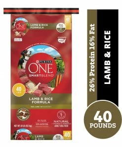 Purina ONE SmartBlend Natural Lamb & Rice Formula Adult Dry Dog Food, 40 lb. Bag