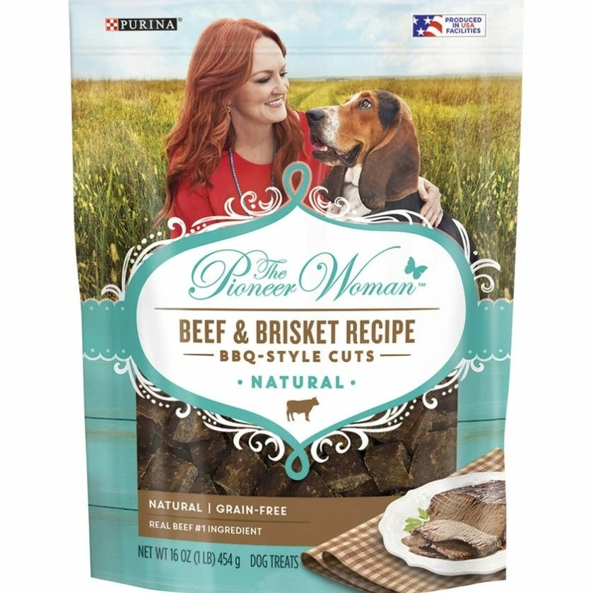 The Pioneer Woman Grain Free, Natural Dog Treats, Beef & Brisket Recipe BBQ Style Cuts, 16 oz. Pouch 3 The Pioneer Woman Grain Free, Natural Dog Treats, Beef & Brisket Recipe BBQ Style Cuts, 16 oz. Pouch