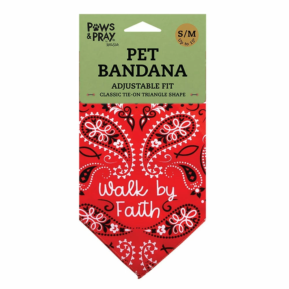 Paws & Pray Walk By Faith Pet Bandana, Sm/Md - PETS143 - Dog Clothing & Accessories 3 Paws & Pray Walk By Faith Pet Bandana, Sm/Md - PETS143 - Dog Clothing & Accessories