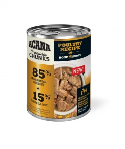 Acana Grain-Free Premium Chunks Poultry Recipe In Bone Broth Adult Wet Dog Food, 12.8 oz. Can