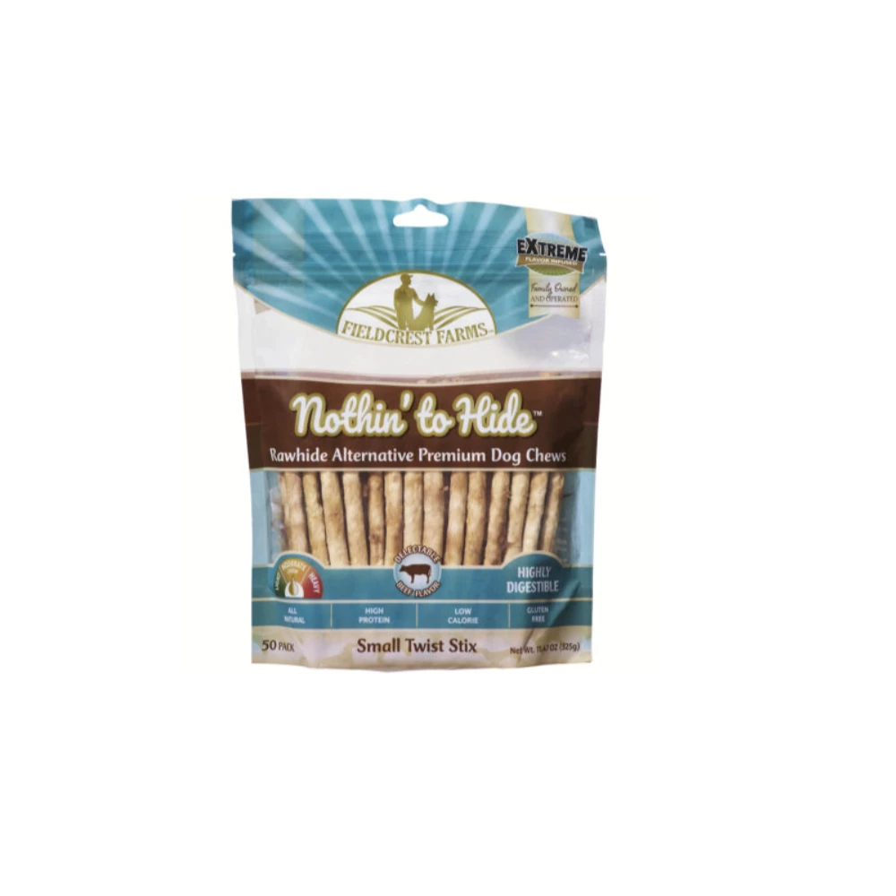 Fieldcrest Farms Nothin' to Hide Small Twist Stix, 50 pack Bag - Dog Treats 3 Fieldcrest Farms Nothin' to Hide Small Twist Stix, 50 pack Bag - Dog Treats