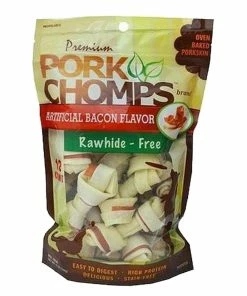 Pork Chomps Bacon Mini Knot, 12 Count - DT342 - Dogs