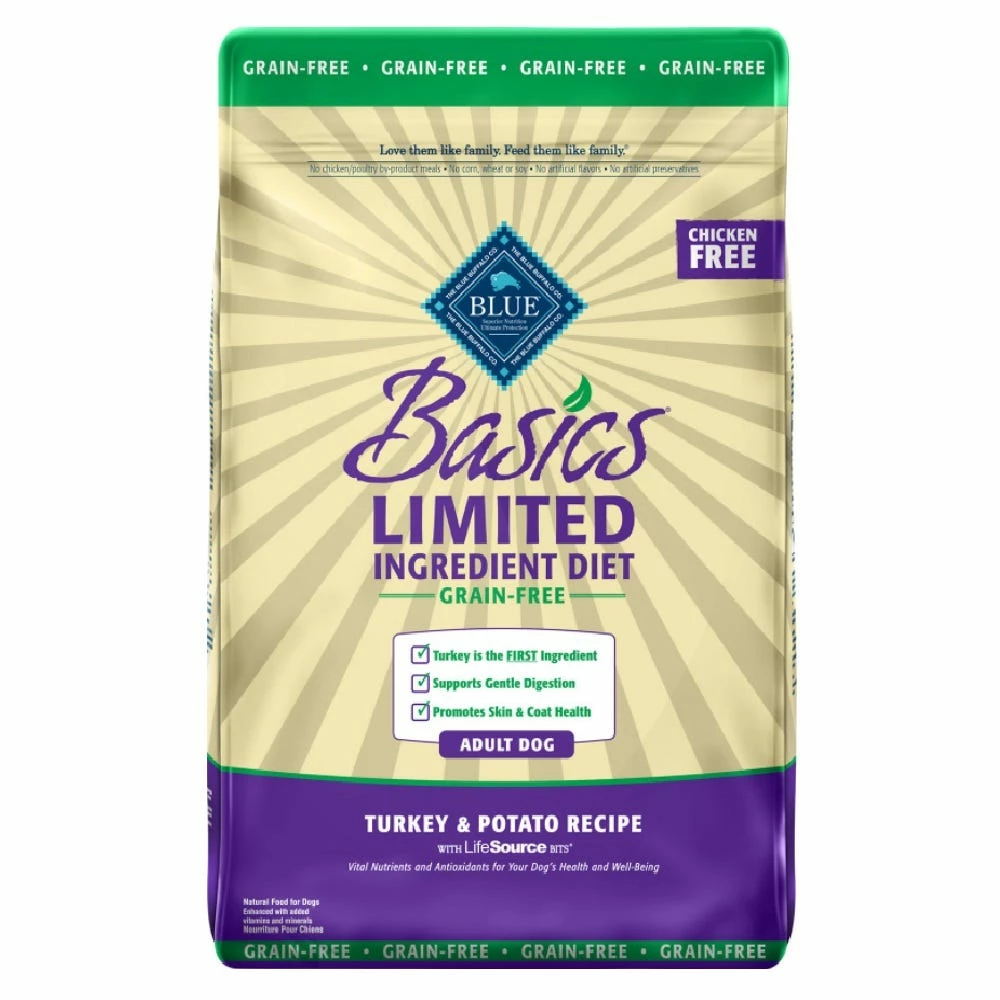 Blue Buffalo Basics Limited Ingredient Grain-Free Formula Turkey & Potato Recipe Adult Dry Dog Food, 24 lb. Bag 3 Blue Buffalo Basics Limited Ingredient Grain-Free Formula Turkey & Potato Recipe Adult Dry Dog Food, 24 lb. Bag