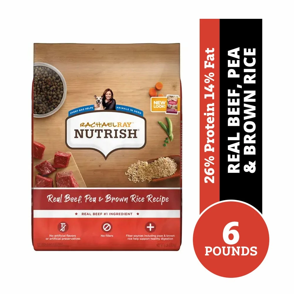 Rachael Ray Nutrish Real Beef, Pea & Brown Rice Recipe Natural Dry Dog Food, 6 lb. Bag 3 Rachael Ray Nutrish Real Beef, Pea & Brown Rice Recipe Natural Dry Dog Food, 6 lb. Bag