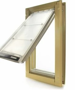 Endura Flap Pet Door - Door Mount - Large Double flap - 10" W x 18" H - Tan frame 03PP10 2T - Pet Doors