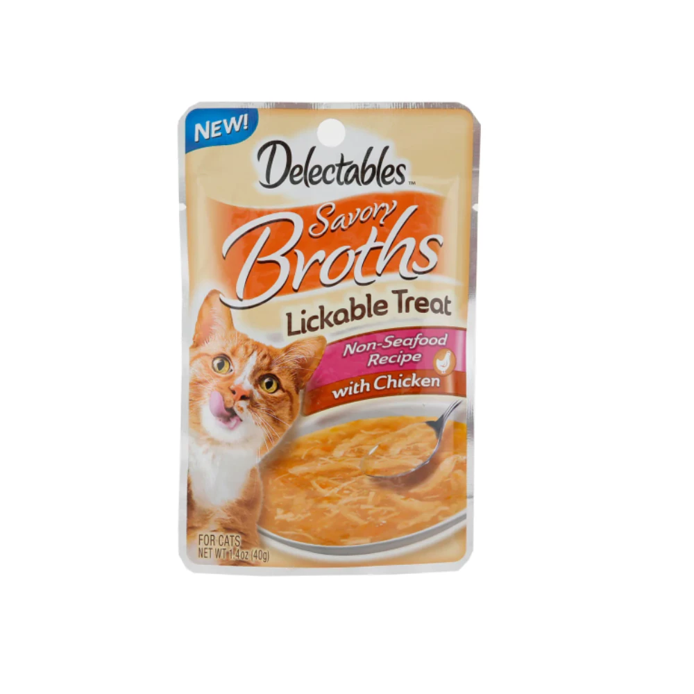Hartz Delectables Cat Treat, Broths Chicken non-seafood, 1.4 oz. Pouch - Cat Treats 3 Hartz Delectables Cat Treat, Broths Chicken non-seafood, 1.4 oz. Pouch - Cat Treats