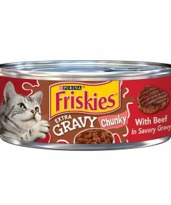 Purina Friskies Extra Gravy Chunky with Beef in Savory Gravy Wet Cat Food, 5.5 oz. Can