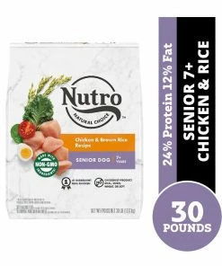 Nutro Natural Choice Chicken and Brown Rice Recipe Senior Dog Food, 30 lb. Bag - 791872 - Dry Dog Food