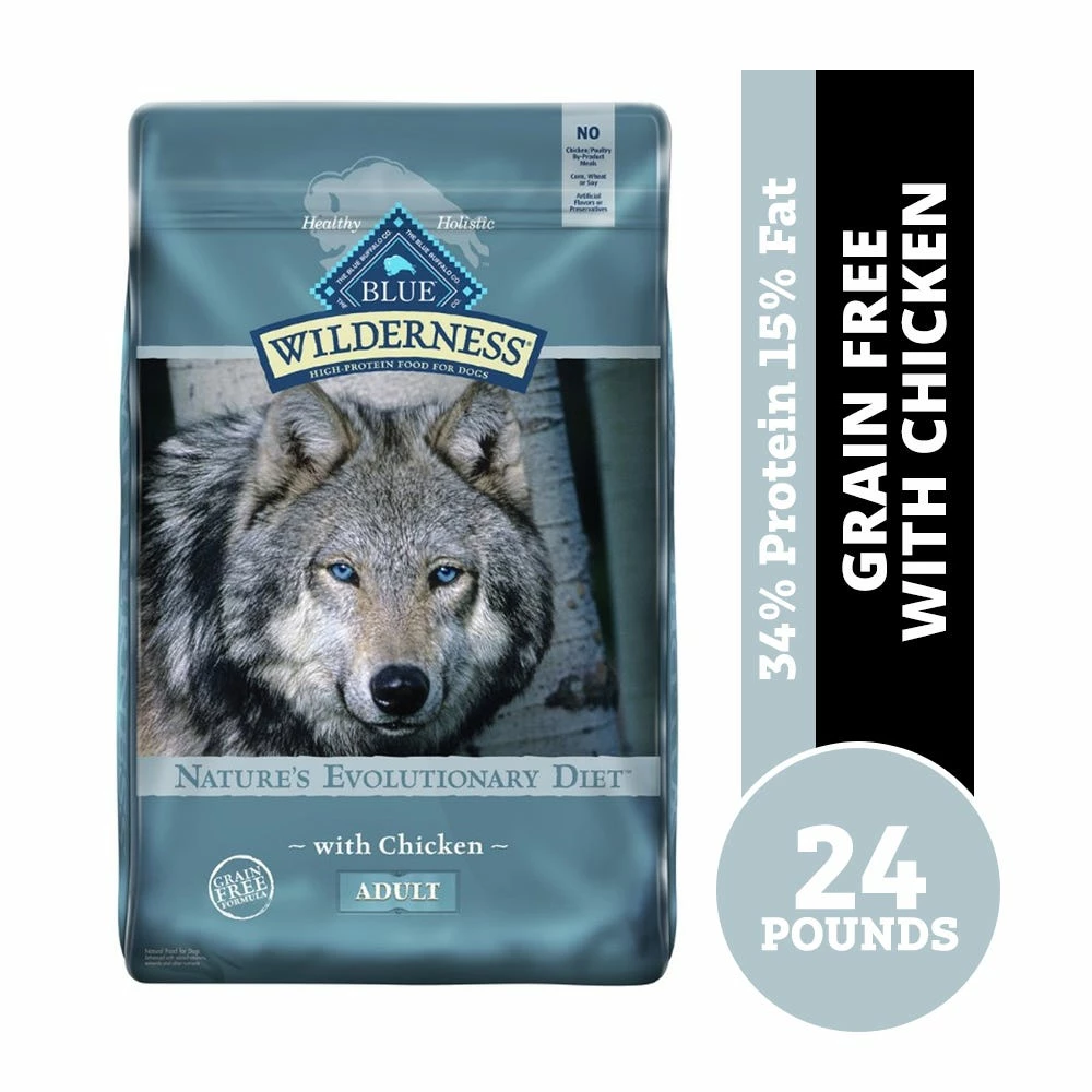 Blue Buffalo Wilderness Chicken Recipe Grain-Free Dry Dog Food, 24 lb. Bag 3 Blue Buffalo Wilderness Chicken Recipe Grain-Free Dry Dog Food, 24 lb. Bag
