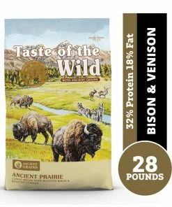 Taste of the Wild Ancient Prairie Canine Recipe with Roasted Bison & Venison, 28 lb. Bag - Dry Dog Food
