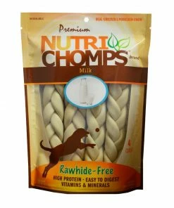 9" Nutri Chomps Braid - Milk Flavor, 4 Count - Dog Treats