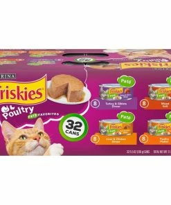 Purina Friskies Pate Wet Cat Food Variety Pack, Poultry Favorites, (32) 5.5 oz. Cans