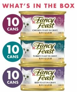 Purina Fancy Feast Gravy Wet Cat Food Variety Pack, Poultry & Beef Grilled Collection, (30) 3 oz. Cans -Pets & Wildlife Sales Store b7484331e3b10f02cf8c77b661da1f348276b7e6 35202109 3