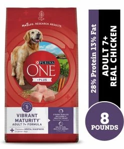 Purina ONE SmartBlend Vibrant Maturity Adult 7+ Formula Dry Dog Food with Real Chicken, 8 lb. Bag