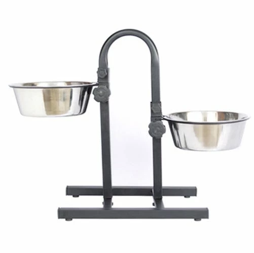 Iconic Pet Adjustable Stainless Steel Pet Double Diner, U Design - 9218 - Cats 3 Iconic Pet Adjustable Stainless Steel Pet Double Diner, U Design - 9218 - Cats