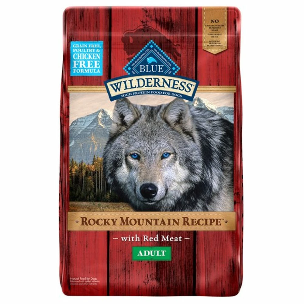 Blue Buffalo Wilderness Rocky Mountain Recipe with Red Meat Adult Grain-Free Dry Dog Food, 22 lb. Bag 3 Blue Buffalo Wilderness Rocky Mountain Recipe with Red Meat Adult Grain-Free Dry Dog Food, 22 lb. Bag