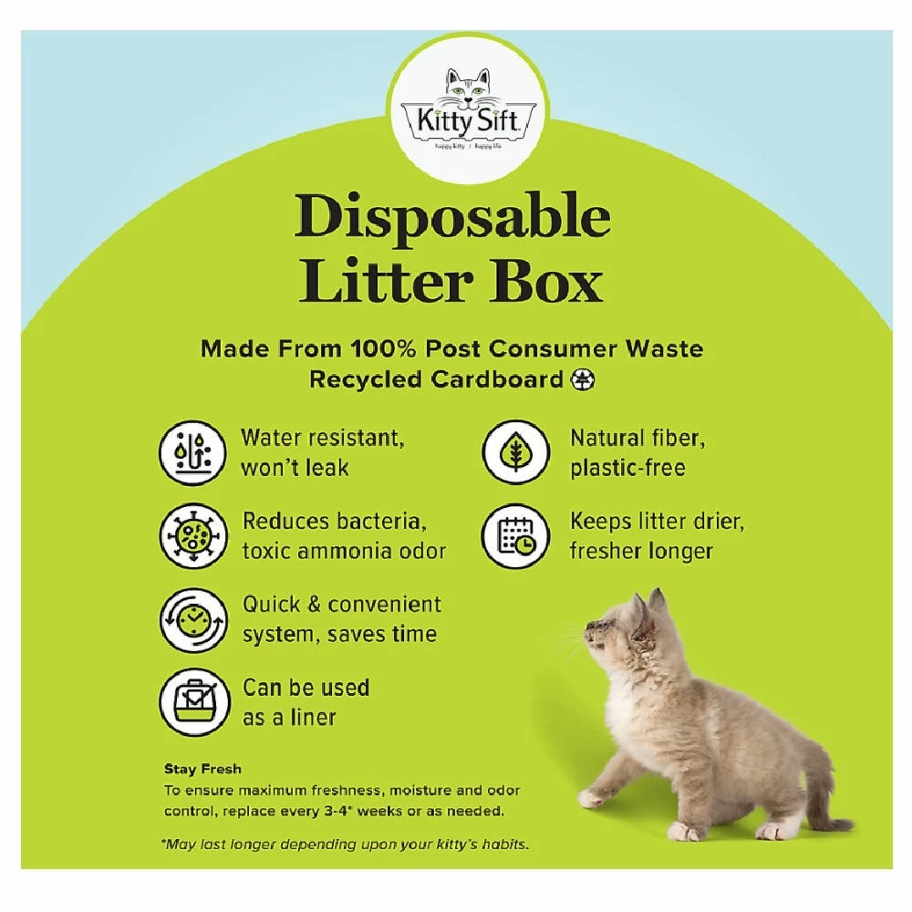 Kitty Sift Disposable Litter Box, Single Unit, Size Large - KSR-LB-L1 - Litter Boxes & Accessories 6 Kitty Sift Disposable Litter Box, Single Unit, Size Large - KSR-LB-L1 - Litter Boxes & Accessories - Image 4