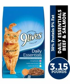 9 Lives 9Lives Daily Essentials Beef & Salmon Adult Dry Cat Food, 3.15 lb. Bag