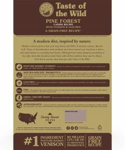 Taste of the Wild Grain Free Pine Forest Canine Recipe with Venison & Legumes, 28 lb. Bag - Dry Dog Food