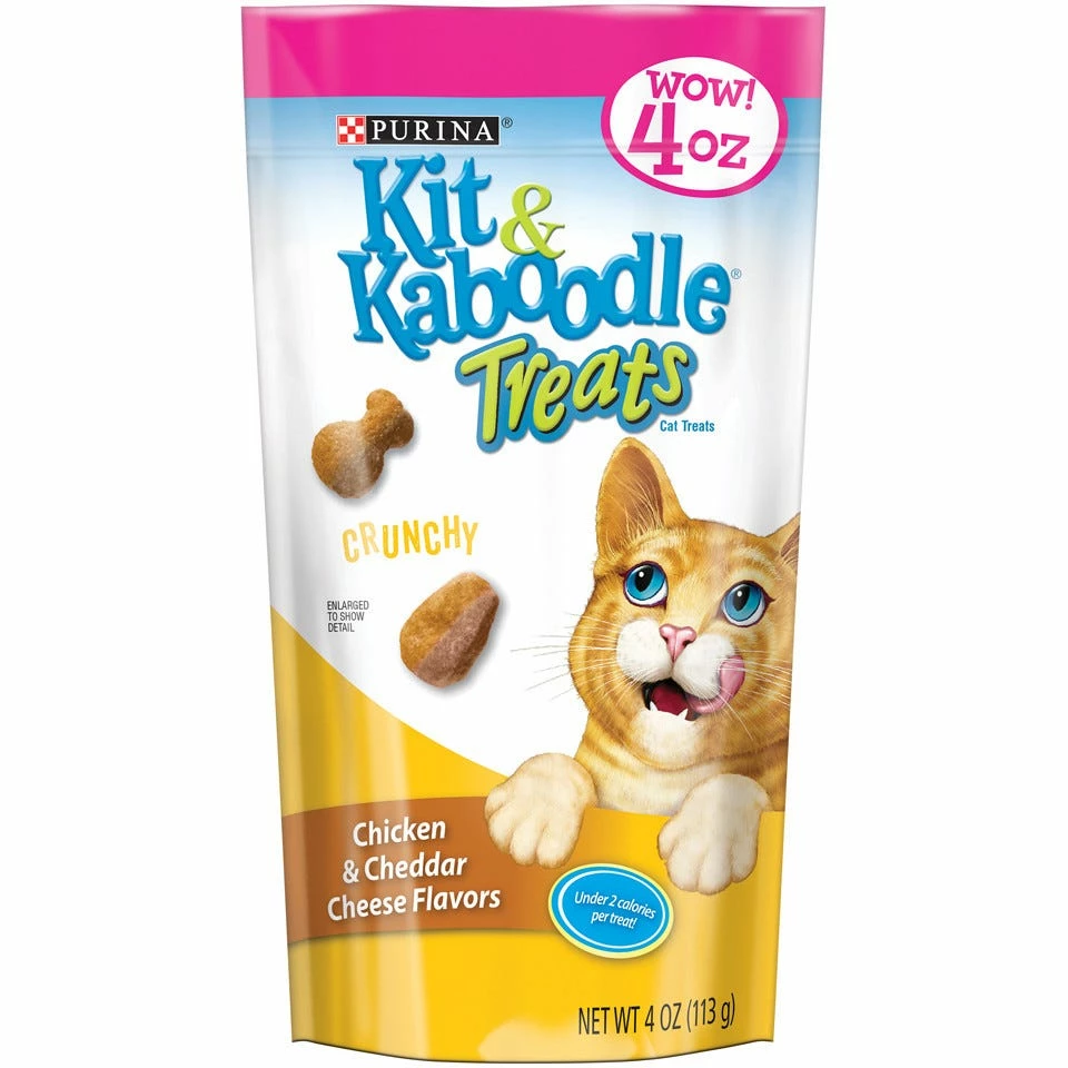 Purina Kit & Kaboodle Cat Treats - Crunchy Chicken & Cheddar Cheese Flavor, 4 oz. Pouch 3 Purina Kit & Kaboodle Cat Treats - Crunchy Chicken & Cheddar Cheese Flavor, 4 oz. Pouch