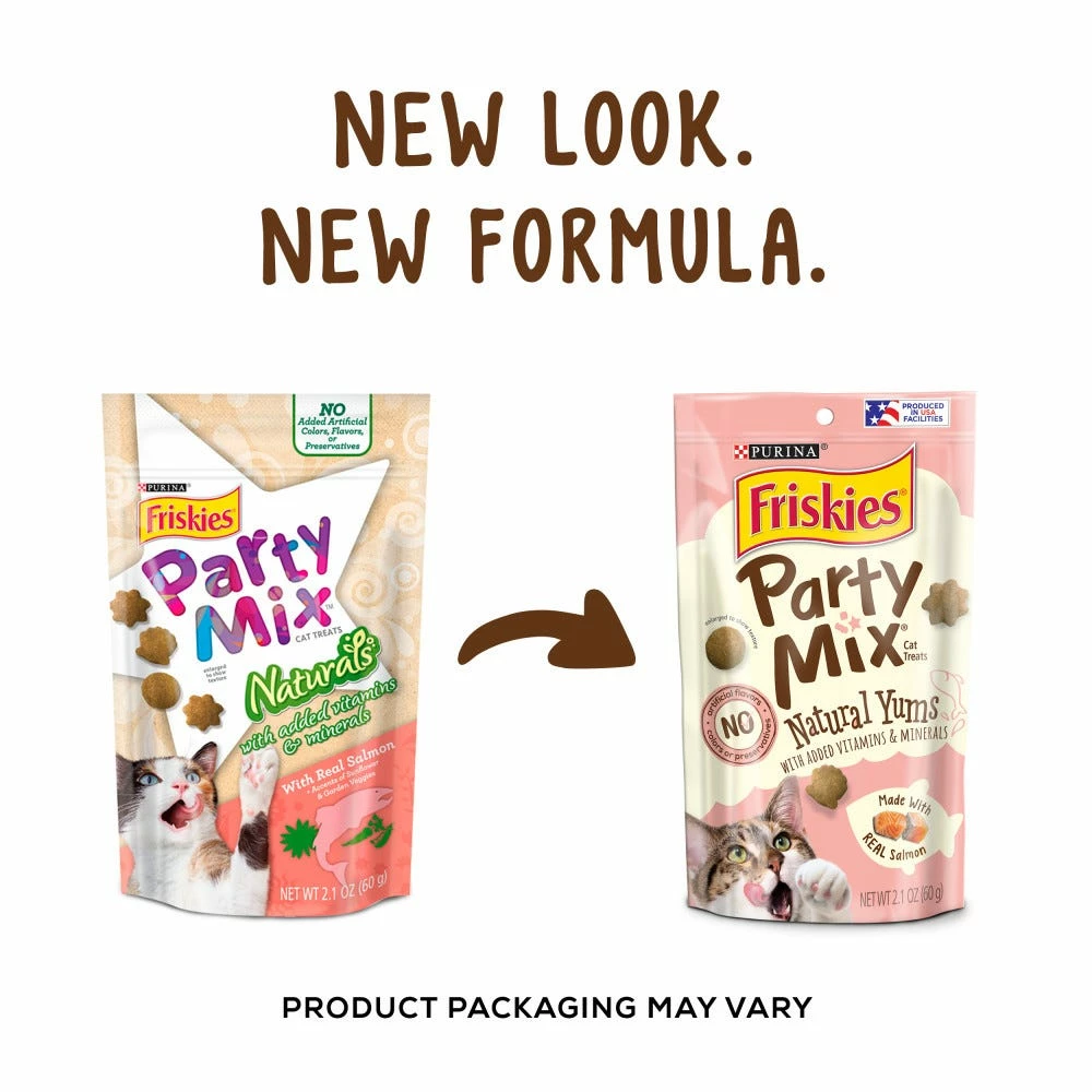 Purina Friskies Party Mix Naturals with Real Salmon Cat Treats, 2.1 oz. Pouch - Cat Litter 5 Purina Friskies Party Mix Naturals with Real Salmon Cat Treats, 2.1 oz. Pouch - Cat Litter - Image 3