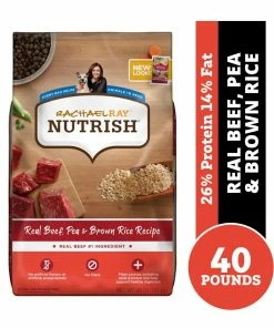 Rachael Ray Nutrish Real Beef, Pea, & Brown Rice Recipe Premium Dry Dog Food, 40 lb. Bag