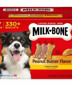 Milk-Bone Peanut Butter Flavor Naturally & Artificially Flavored Dog Biscuits, Crunchy Dog Treats, 7 lb. Box