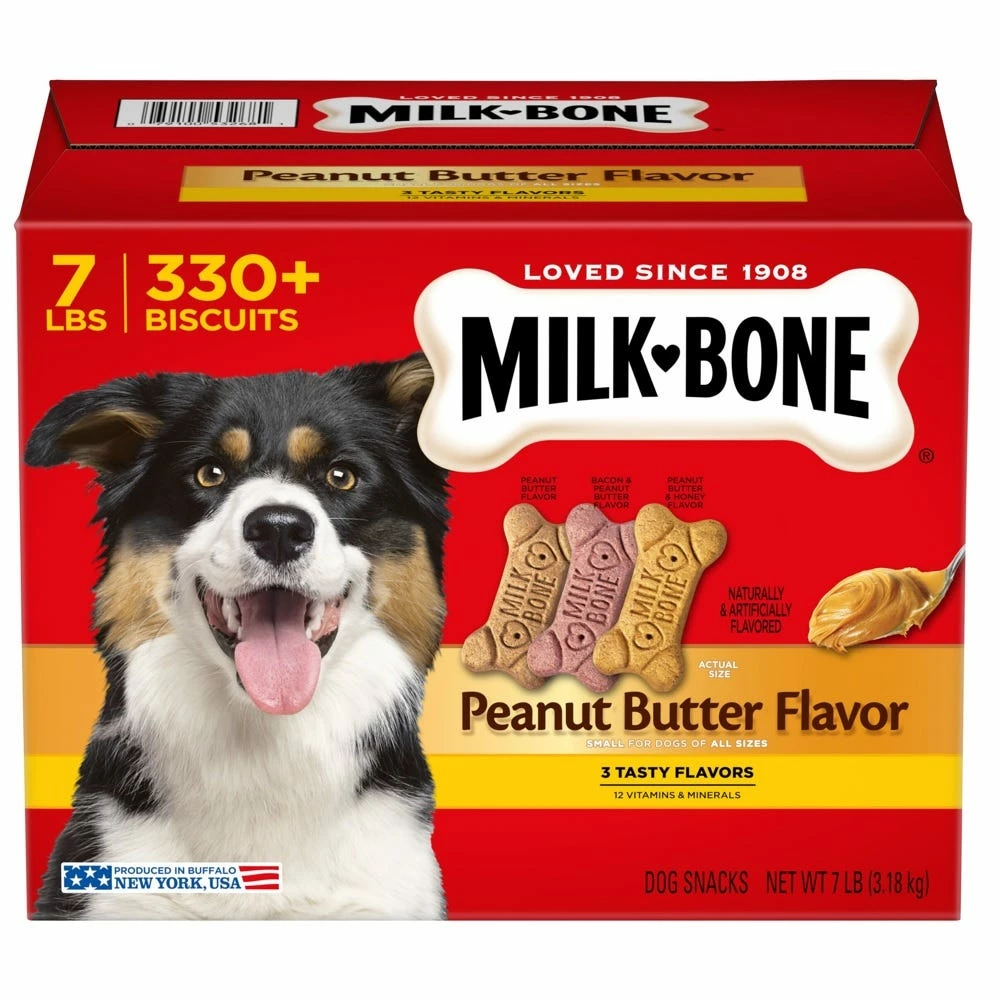Milk-Bone Peanut Butter Flavor Naturally & Artificially Flavored Dog Biscuits, Crunchy Dog Treats, 7 lb. Box -Pets & Wildlife Sales Store cd578c7cc6589ee94b05ca8dd0bf33001f5ac6f8 2022023284