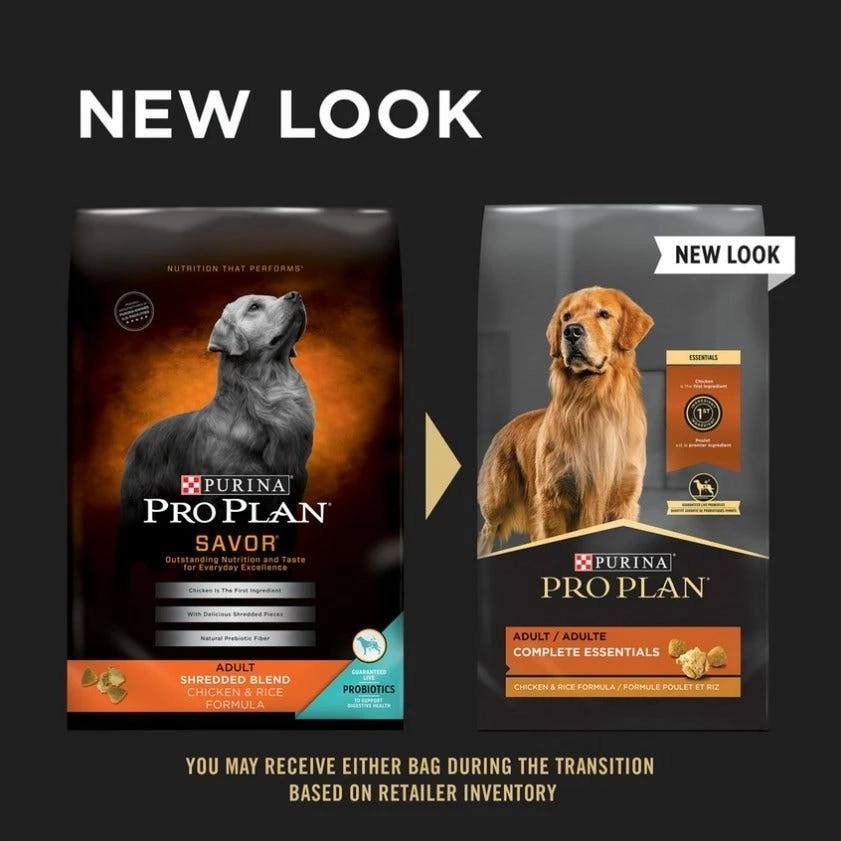 Purina Pro Plan Adult Complete Essentials Shredded Blend Chicken & Rice Dry Dog Food, 35 lb. Bag 4 Purina Pro Plan Adult Complete Essentials Shredded Blend Chicken & Rice Dry Dog Food, 35 lb. Bag - Image 2