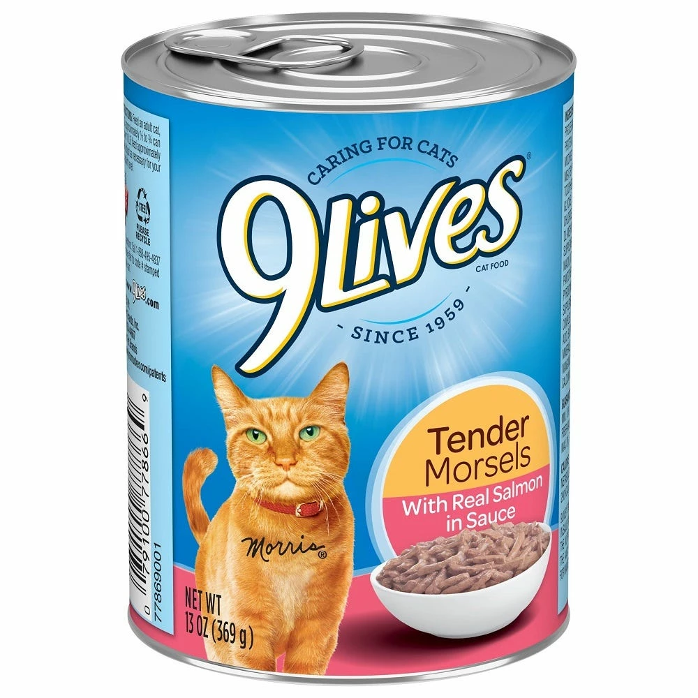 9Lives® Tender Morsels with Real Salmon in Sauce, 13 oz. Can - Wet Cat Food 3 9Lives® Tender Morsels with Real Salmon in Sauce, 13 oz. Can - Wet Cat Food