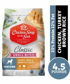 Chicken Soup for the Soul Small Bites Mature - Chicken, Turkey & Brown Rice Recipe Dry Dog Food, 4.5 lb. Bag