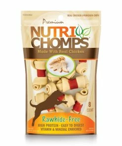 Nutri Chomps 2.5" Chicken Wrapped Mini Knots, 8 Count Dog Chews - Dog Treats