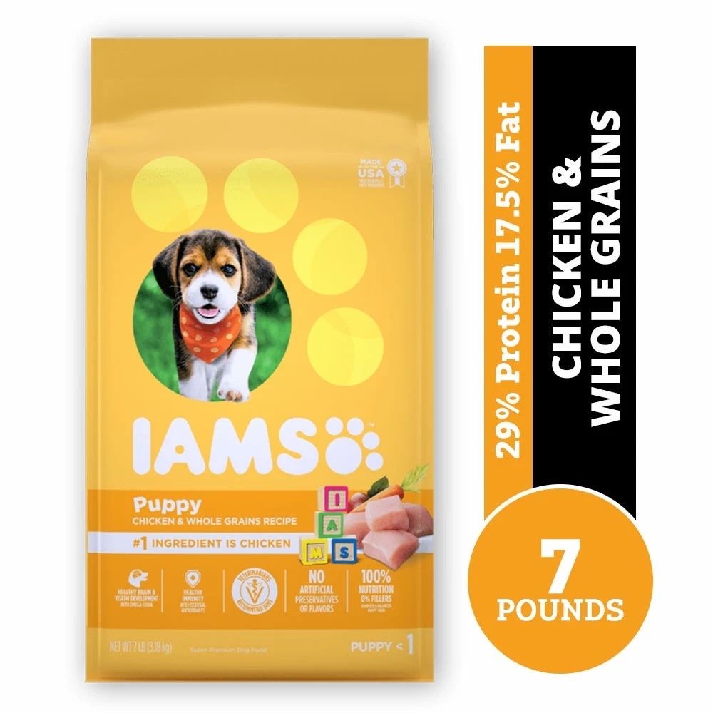 Iams ProActive Health Smart Puppy Chicken & Whole Grains Recipe Dry Puppy Food, 7 lb. Bag - Dry Dog Food 3 Iams ProActive Health Smart Puppy Chicken & Whole Grains Recipe Dry Puppy Food, 7 lb. Bag - Dry Dog Food